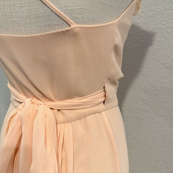 Ceremony by Joanna August Lacy Ruffle Trim Wrap Chiffon Gown Dress Size XS - Picture 4 of 13